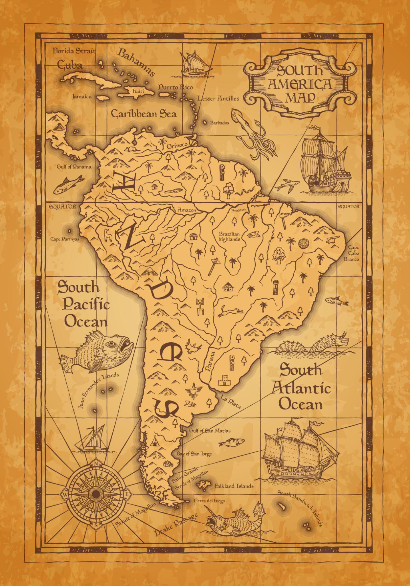 Mapa antiguo o periodo colonial